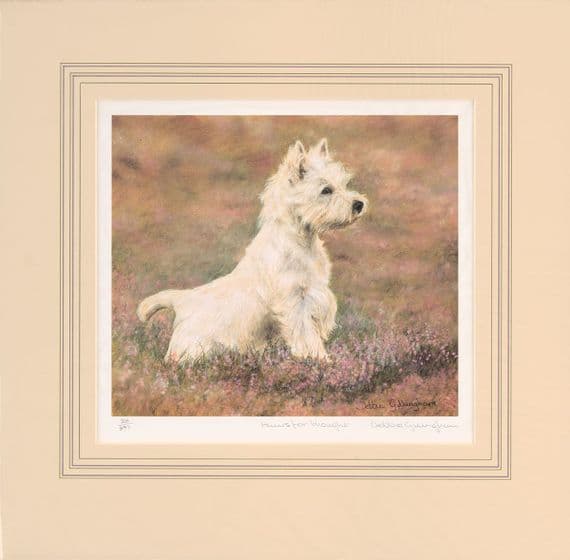 'Paws For Thought' Ex-Display Mounted West Highland Terrier Print by Debbie Gillingham
