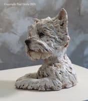 'Paws For Thought' Original Westie Ceramic Sculpture
