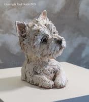 'Paws For Thought' Original Westie Ceramic Sculpture