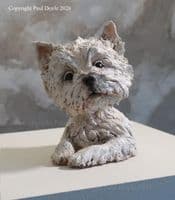 'Paws For Thought' Original Westie Ceramic Sculpture