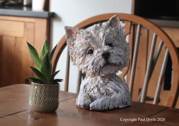 'Paws For Thought' Original Westie Ceramic Sculpture