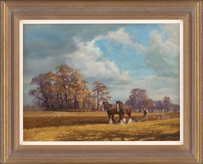 'Ploughing' Original oil on Canvas Painting by Frederick J Haycock