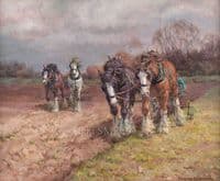 'Ploughing' Original Oil Painting by Rosemary Sarah Welch