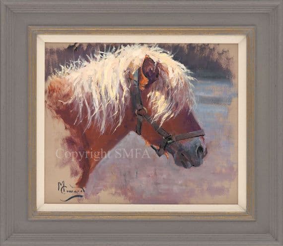 'Pony Head' Original Equestrian Painting by Malcolm Coward