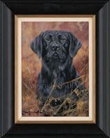 'Portrait of a Black Lab' original Painting by John Trickett