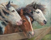 'Ready For Anything' Original Heavy Horse Painting by Rosemary Sarah Welch