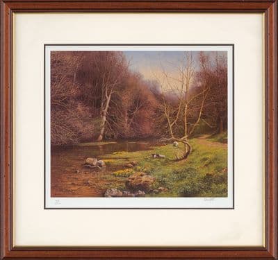 'Riverside' Ex-Display Framed Sheep Print by Frank Wright
