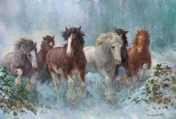'Rolling Thunder' Heavy Horse Print by Rosemary Sarah Welch