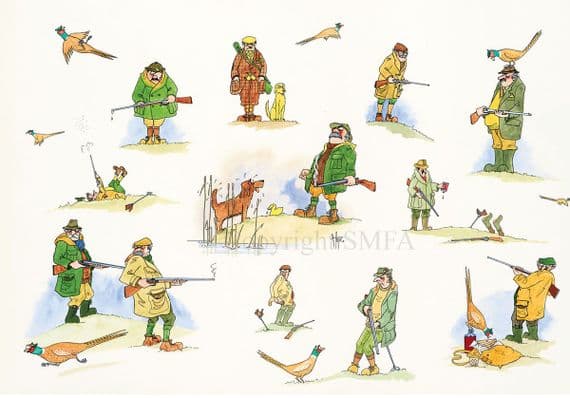 'Shooting Types'  Blank Humorous Shooting Greetings Card by Christopher Hope C612