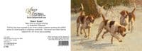 'Snow Scent' Blank Foxhound card by Frederick J Haycock C709x