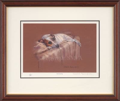 'Sofa Surfing' Ex-Display Terrier Print by Debbie Gillingham