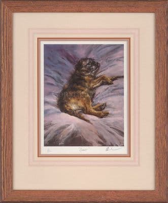 'Spoilt' Ex-Display Border Terrier Print by Mick Cawston