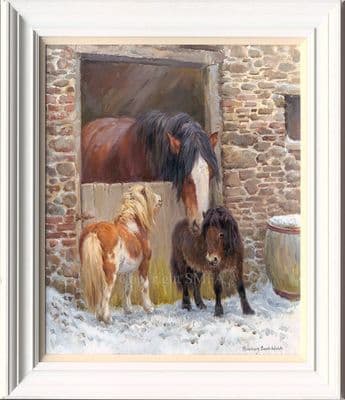 'Stable Mates' Original Heavy Horse Painting by Rosemary Sarah Welch