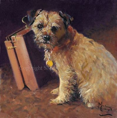 'The Artists Apprentice' Border Terrier Print by Malcolm Coward