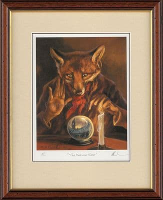 'The Fortune Teller' Rare Signed Humorous Fox Print by Mick Cawston