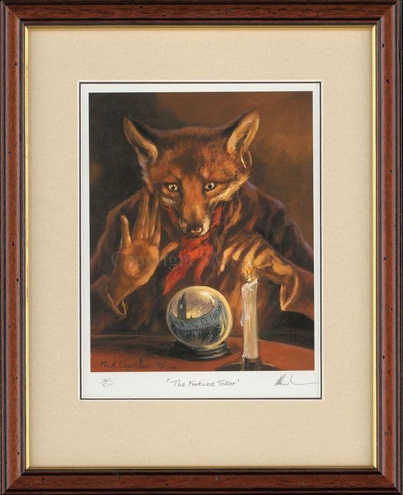 'The Fortune Teller' Rare Signed Humorous Fox Print by Mick Cawston