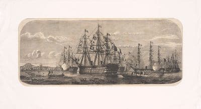 'The French Fleet at Cherbourg' 19th Centuary Illustraition