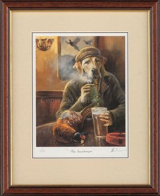 'The Game Keeper' Rare Humorous Yellow Labrador Print by Mick Cawston