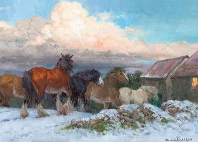 'The Home Run' Heavy Horse  Blank Greetings Card by Rosemary Sarah Welch C732