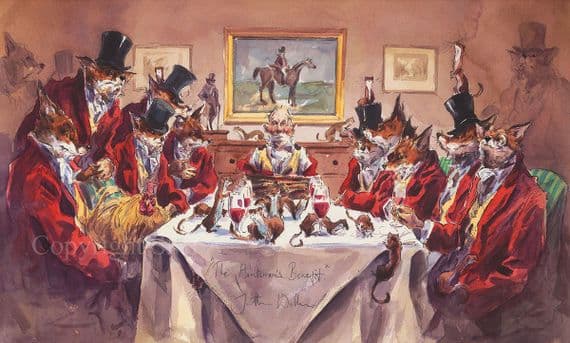 'The Huntsman's Benefit' Humorous Hunting Print by Jonathan Walker