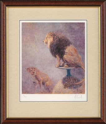 'The Lion Tamer' Framed Print by Malcolm Coward