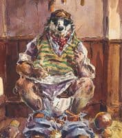 'The Long Visit' Humorous Badger Print by Jonathan Walker