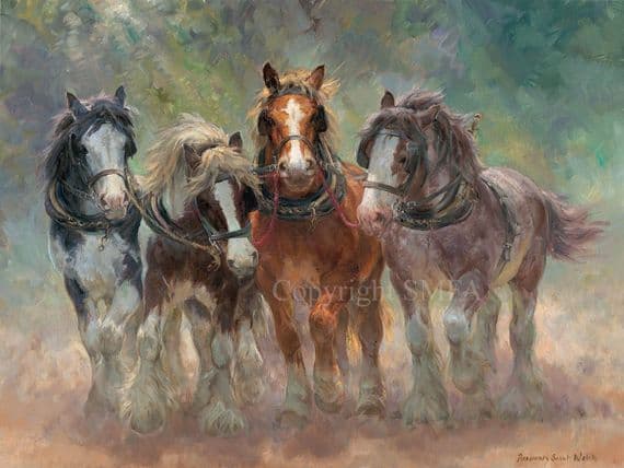 'The New Boy' Heavy Horse Print by Rosemary Sarah Welch