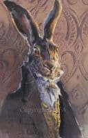 'The Nouvelle' Original Humorous Hare Watercolour by Jonathan Walker
