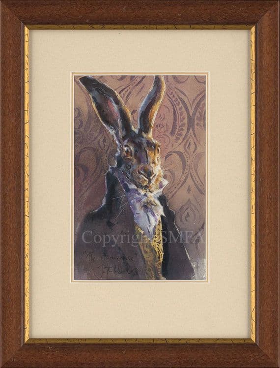 'The Nouvelle' Original Humorous Hare Watercolour by Jonathan Walker