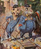 'The Running Sheds of The Great Caerphilly and Vole-Tale Central Railway by Terence Cuneo
