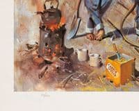 'The Running Sheds of The Great Caerphilly and Vole-Tale Central Railway by Terence Cuneo