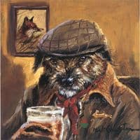 'The Supporter' Rare Signed Funny Border Terrier Print by Mick Cawston