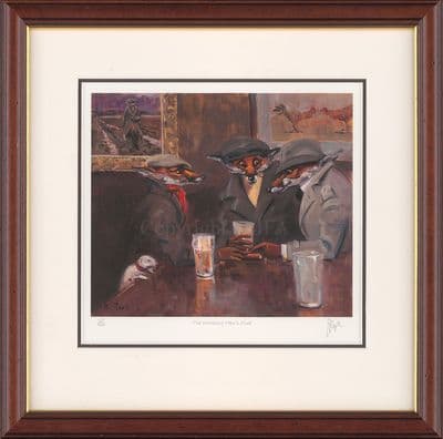 'The Working Men's Club' Framed Humorous print by Kevin Rape