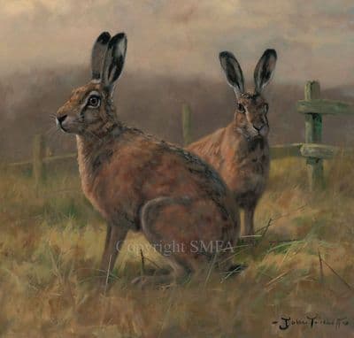 'This Way and That' Original Hare painting by John Trickett