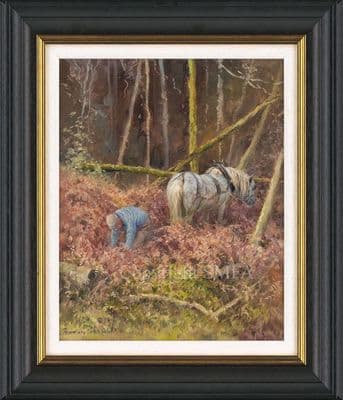 'Timber Hauling' Original Heavy Horse Painting by Rosemary Sarah Welch