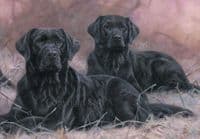 'Time Off For Good Behavior' Original Black Labrador painting by John Trickett