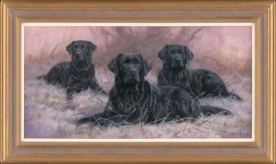 'Time Off For Good Behavior' Original Black Labrador painting by John Trickett