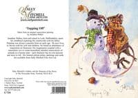 'Topping Off' Humorous Mouse Christmas card by Jonathan Walker C734x