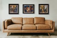 'Trouble Brewing' Limited edition humorous Lurcher Canvas Print by Mick Cawston