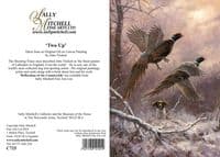 'Two Up' Springer Spaniel and Pheasant Blank Greetings Card by John Trickett C725