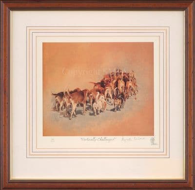 'Vertically Challenged' Ex-Display Fox Hound Print by Elizabeth Scrivener