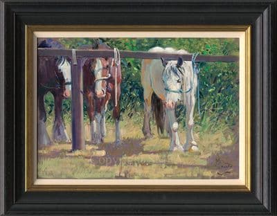 'Waiting at The Fence' Original Horse Painting by Malcolm Coward