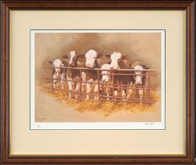 'Waiting for Supper' Ex-Display Cow Print by Frank Wright