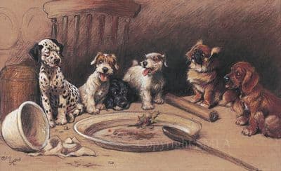 'Who Ate The Plum Pudding' Print by Cecil Aldin