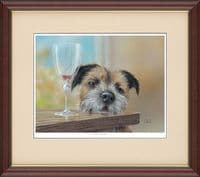 'Wine O'Clock' Border Terrier Print by Paul Doyle