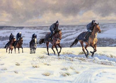 'Winter on Middleham Moor' Blank Horse Racing card by Jane Braithwaite C745