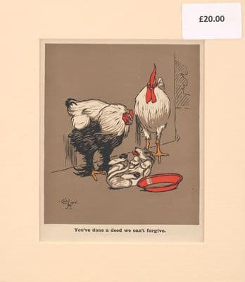 'You've Done a Deed' Mounted Book Plate by Cecil Aldin