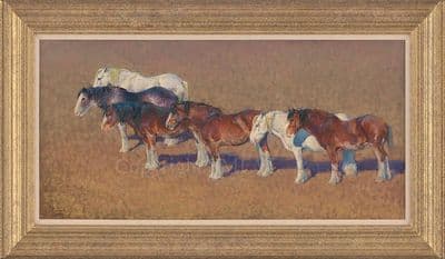 10. 'Waiting for Spring' Original Clydesdale Horse Painting by Malcolm Coward