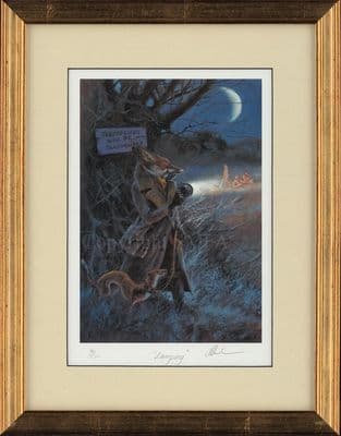 16. SOLD 'Lamping' Rare Ltd Print by Mick Cawston