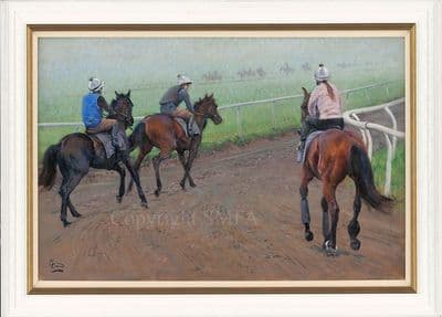 19.  'Onto The Gallops' Original Horse Racing Scene by Malcolm Coward